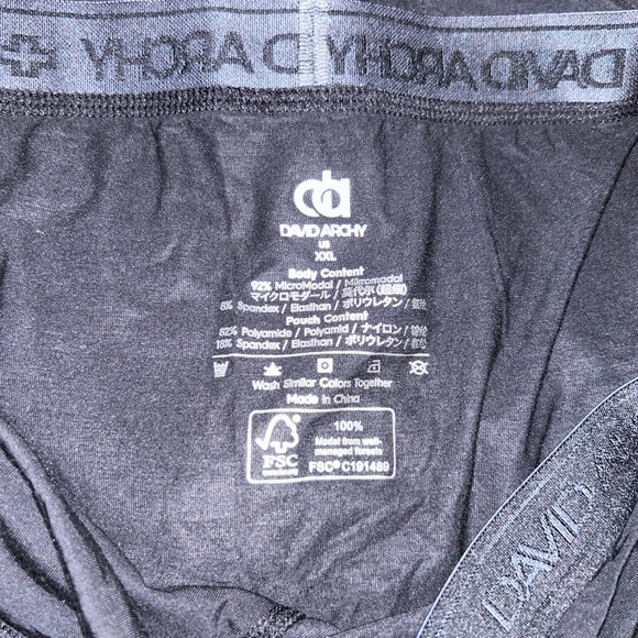 NWOT David Archy Ultra Soft Micro Modal Moisture Wicking Boxer Brief BLK XXL - Picture 2 of 6